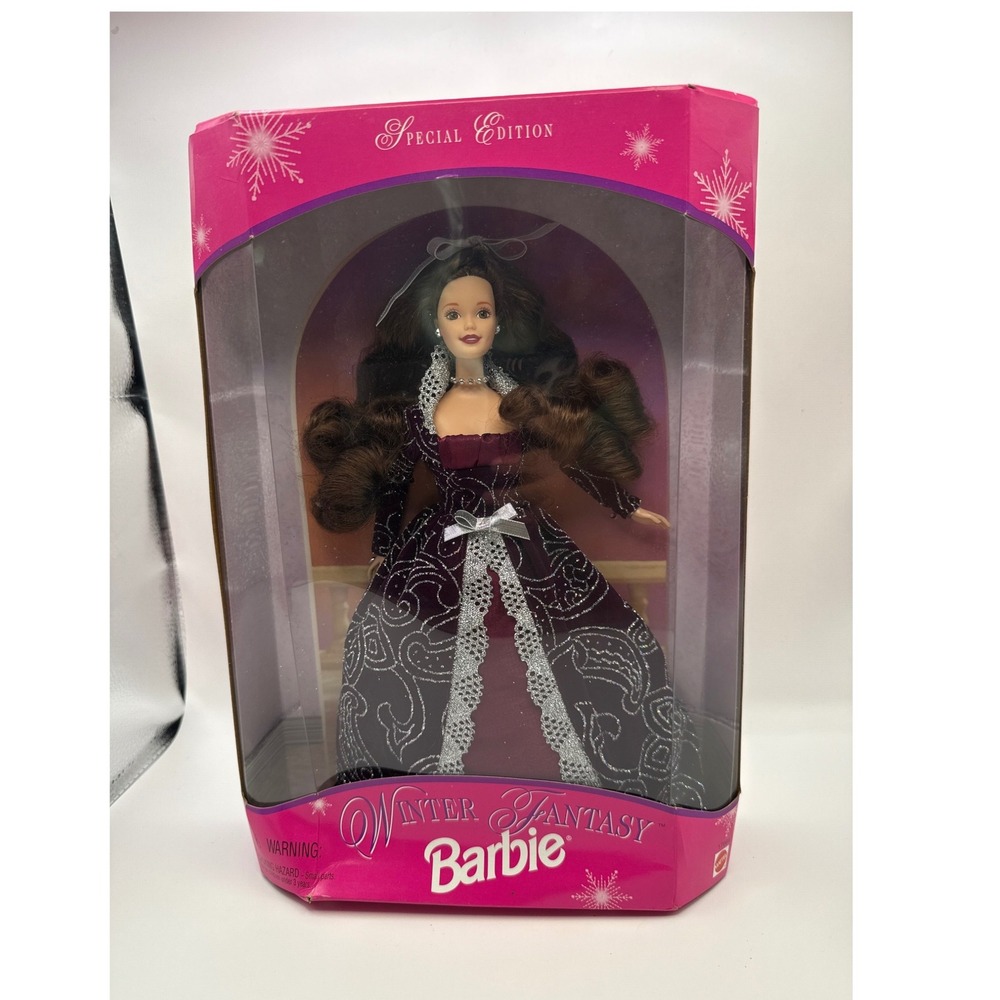Mattel Winter Fantasy Barbie Special Edition 1996 Brunette Burgundy Gown 17666